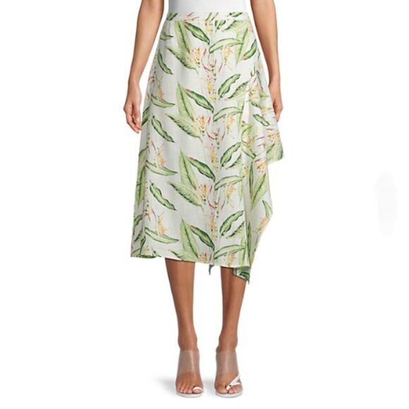 BCBGMAXAZRIA Women's Tropical-print Asymmetrical Midi Skirt - various sizes - Picture 1 of 9